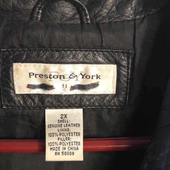 Preston & York Womens 2X Black Genuine Leather Bomber Jacket Zip Front Pockets - Picture 3 of 8